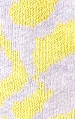 Women's Cardigan in Yellow and Lilac Geometric Pattern with Long Sleeves - Stylish Button-Up by Liquorish