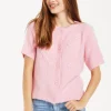Women's Cardigan Pink Floral Short Sleeve Knitted with Button-Down Front, Chic Comfort by Liquorish