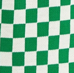 Women's Chequered Knitted Vest in Green and Cream - V-Neck, Distinctive Print, Longer Back Hem, Comfortable Fit.