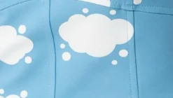 Women's Cloud Print Cropped Top in Blue - Zip Closure, Sleeveless, Crop Style, UK 8/ EU 36/ US 4