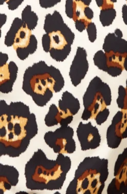 Women's Divine Grace Animal Print Tie Top with Long Sleeves and V-Neck - Regular Fit for Effortless Style
