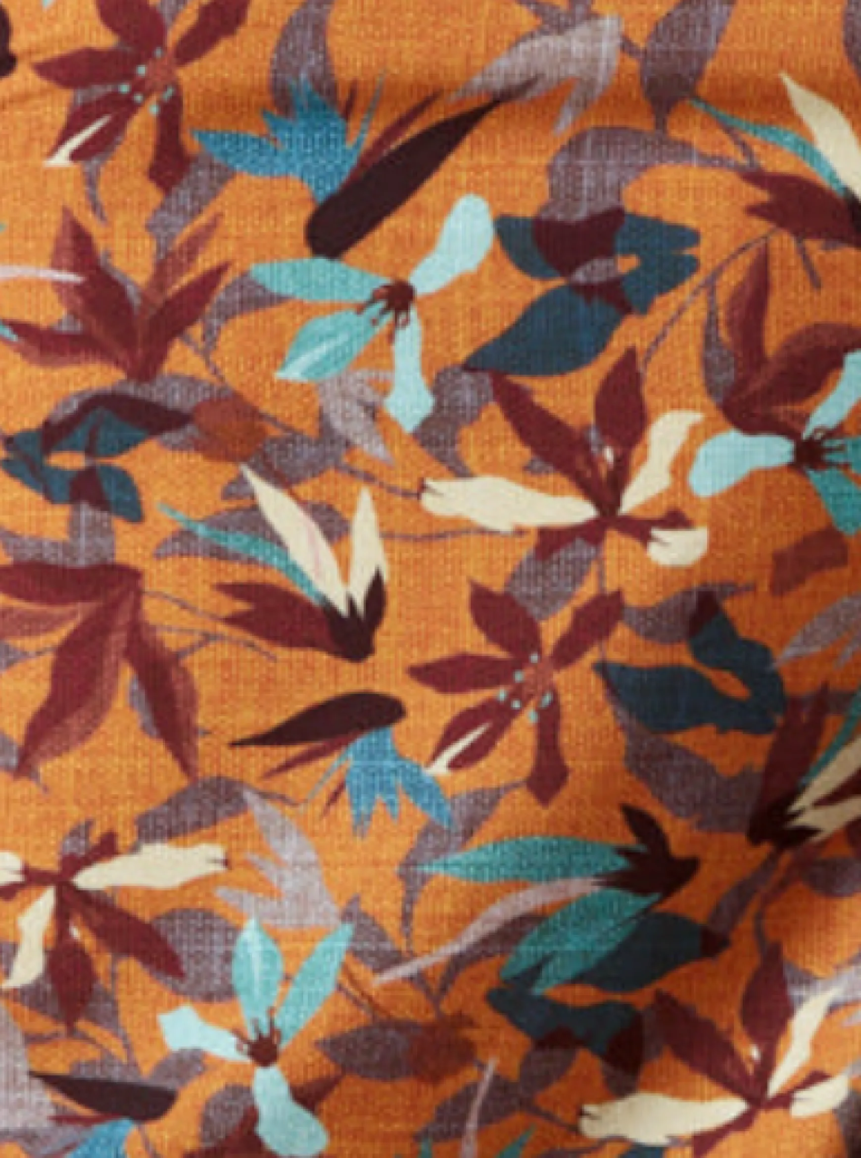 Women's Divine Grace Long Sleeve Floral Print Top in Brown with High Neck and Elasticated Cuffs
