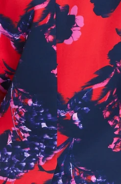 Women's Floral Print Blazer with Faux-Fur Cuffs and Fluffy Trim - Regular Fit by Liquorish