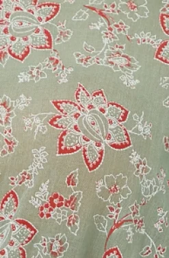 Women's Floral Print Crop Shirt in Mint Green - Painterly print, cropped style, long sleeves, tie waist.