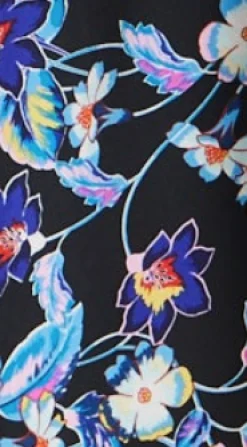 Women's Floral Print Midi Wrap Dress with Flared Sleeves and Tie-Side Detail - Elegant and Stylish for Any Occasion