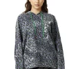 Women's Green Animal Print Hoodie Sweatshirt in Grey with Long Sleeves, Drop Shoulders, and Relaxed Fit