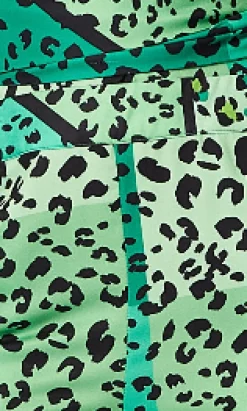 Women's Green Animal Print Jumpsuit with Tie Waist, Zip Back, Straight Fit - Made by Liquorish