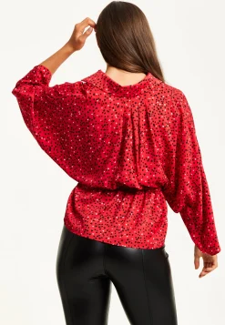 Women’s Heart Print Shirt with Long Sleeves, Tie Waist, Shirt Collar, Regular Fit, Button Up Front