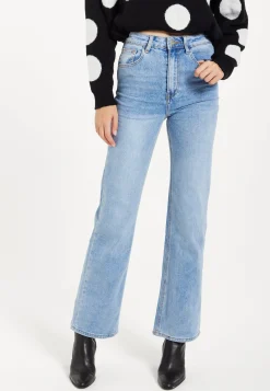Women's High-Waisted Jean in Light Blue - Timeless Straight-Leg Fit with Vintage-Inspired Silhouette
