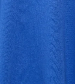 Women's Hooded Sweatshirt with Front Pocket in Blue - Oversized Fit, Drawstring Hood, Side Slits, Kangaroo Pocket