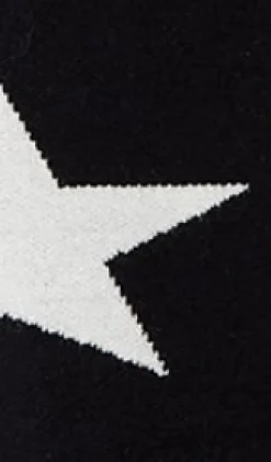 Women's Jumper in Black & White with Full-Length Sleeves and Uplifting Star Pattern by Liquorish