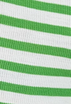 Women's Jumper in Green and White - Liquorish Cropped Fit with Full Length Sleeves, One Size 8/14
