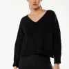 Women's Jumper with Full-Length Sleeves in Black - Liquorish V-Neck Design for Classic Elegance and Comfort