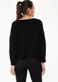 Women's Jumper with Full-Length Sleeves in Black - Liquorish V-Neck Design for Classic Elegance and Comfort