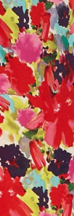 Women's Jumpsuit in Red with Short Kimono Sleeves and Floral Print, Crossover Front - Liquorish