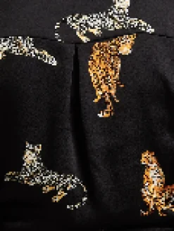 Women's Leopard Print Wrap Top with Long Sleeves, Tie Waist, Crop Style, Tiger Pattern, Perfect for Any Occasion