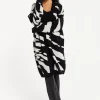 Women's Long Open Cardigan in Multi-Coloured Zebra Print with Oversized Fit by Liquorish