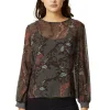 Women's Long Sleeve Khaki Leopard Print Top with Regular Fit and Vest Layering