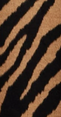 Women's Longline Zebra Print Coat in Brown & Black with Tie Waist and Side Pockets - Liquorish