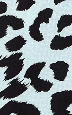 Women's Maxi Dress in Blue with Kimono Sleeves and Tie Waist - Liquorish Animal Print