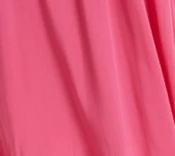 Women's Maxi Dress in Chic Pink with Frill Short Sleeves for Comfort and Style - Liquorish