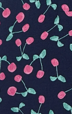 Women's Maxi Dress in Navy with Sleeveless Oversized Fit and Cherry Print - Liquorish