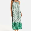 Women's Maxi Dress with Adjustable Straps and Relaxed Fit in Contrast Colours - Liquorish
