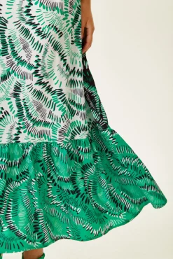 Women's Maxi Dress with Adjustable Straps and Relaxed Fit in Contrast Colours - Liquorish