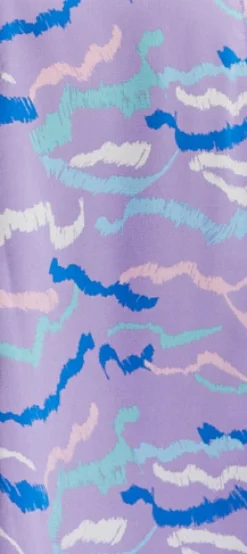 Women's Maxi Dress with Flouncy Sleeves and Abstract Zebra Print in Lilac - Liquorish