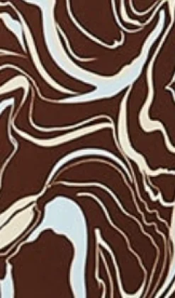 Women's Maxi Dress with Kimono Sleeves in Brown - Scribble Print Wrap Style by Liquorish