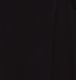 Women's Maxi Dress with Kimono Sleeves, V Neck, and Tie Waist - Black Liquorish