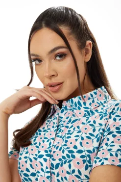 Women's Maxi Dress with Short Sleeves, Floral Print, Oversized Fit in Vibrant Colors - Liquorish