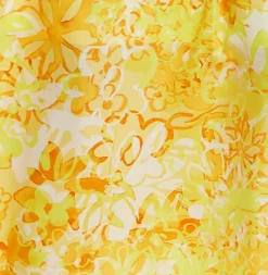 Women's Maxi Dress with Sleeveless Design in Yellow and Orange Floral Print - Elegant V-Neck Style by Liquorish