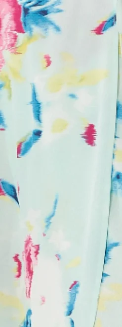Women's Maxi Dress with V Neckline, Frill Sleeves and Side Tie in Mint Green - Liquorish