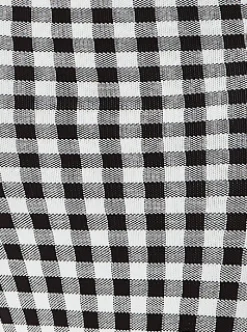 Women’s Midi Dress in Black and White Check - Sleeveless Knitted Fabric with Fitted Silhouette