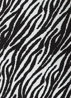 Women’s Midi Dress in Black and White Zebra Knit Pattern with Sleeveless Design