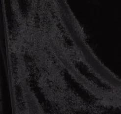 Women's Midi Dress in Black Velvet with Long Sleeves - Elegant Lace Details by Liquorish