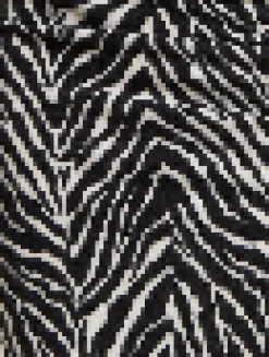 Women's Midi Dress in Black and White Zebra Print with Long Sleeves - Liquorish