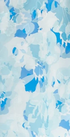 Women's Midi Dress in Blue Floral with Short Sleeves - Regular Fit V Neck Style by Liquorish