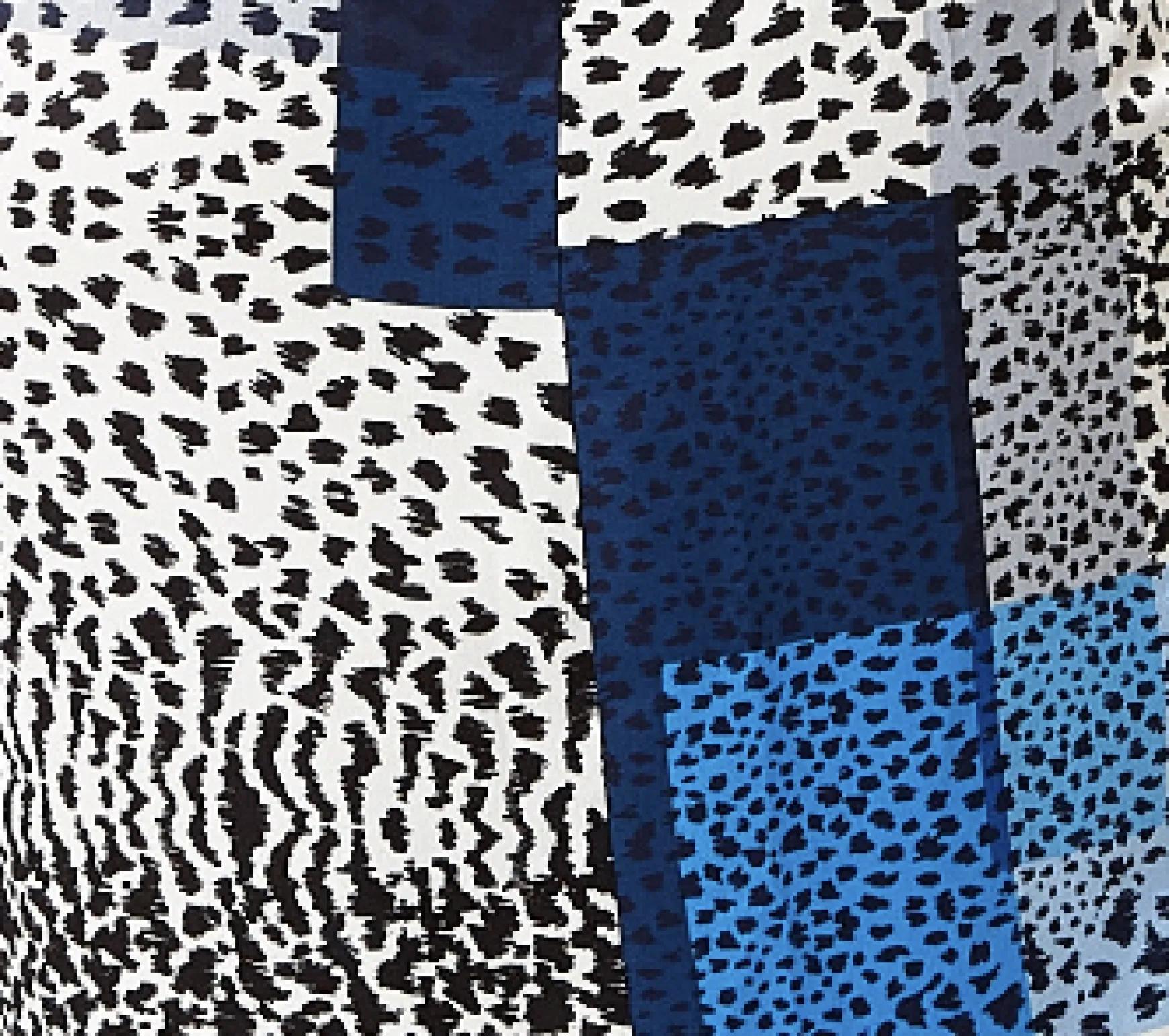 Women's Midi Dress in Blue Square Animal Print with Adjustable Straps - Regular Fit, Liquorish