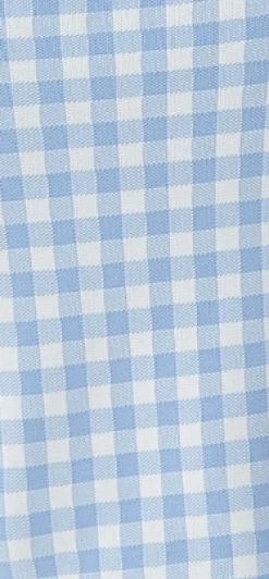 Women’s Midi Dress in Blue and White Check with Sleeveless Design and Fitted Style