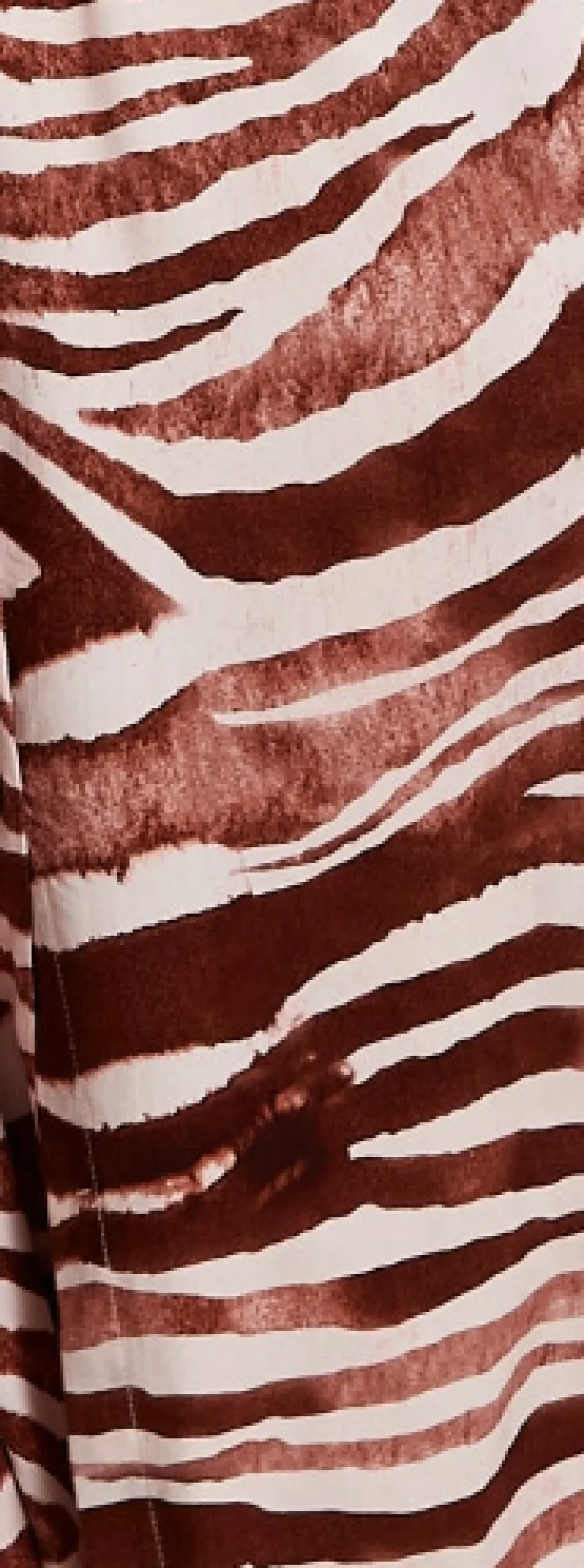 Women's Midi Dress in Brown Zebra Print with Long Sleeves - Button Up Shirt Dress with Tie Waist by Liquorish