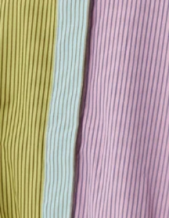 Women's Midi Dress in Contrast Stripes with Button Up Front and Sleeveless Design - Liquorish
