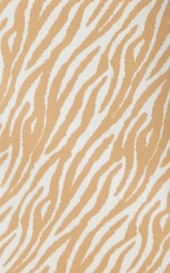 Women’s Midi Dress in Cream and White Zebra Print with Sleeveless Design