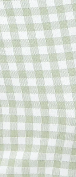 Women's Midi Dress in Green and White Check with Sleeveless Design and Fitted Style