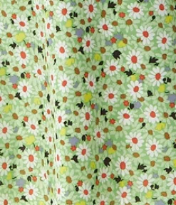 Women's Midi Dress in Green Floral with Short Sleeves and Lace Details - Tie Waist - Liquorish