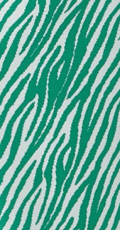 Women's Midi Dress in Green and White Zebra Pattern with Sleeveless Design and Fitted Silhouette