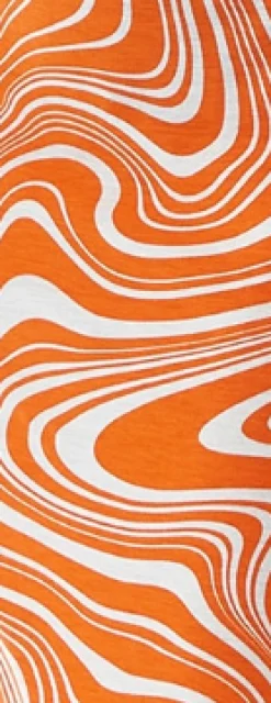 Women's Midi Dress in Orange with 3/4 Sleeves and Cut Out Details - Liquorish