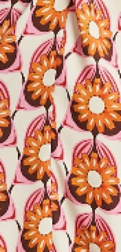 Women's Midi Dress in Orange Floral with Knot Front and Short Sleeves - Perfectly Chic by Liquorish