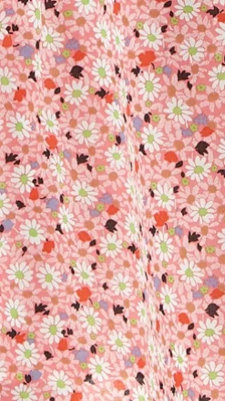 Women's Midi Dress in Pink Floral with Short Sleeves and Lace Trim Details - Liquorish